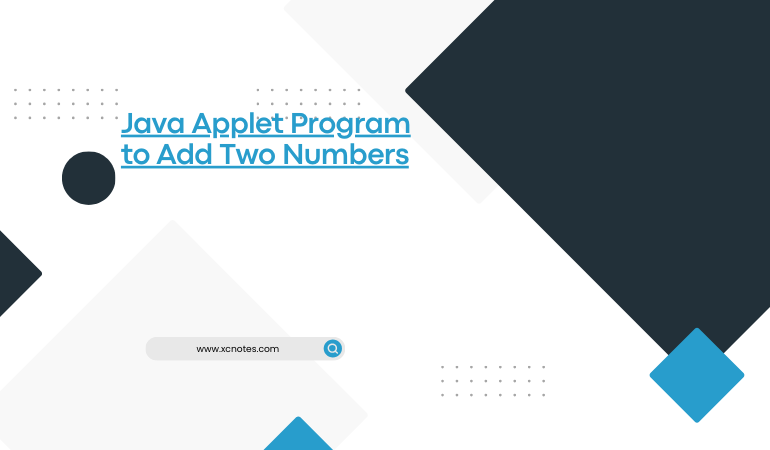 Java Applet Program to Add Two Numbers