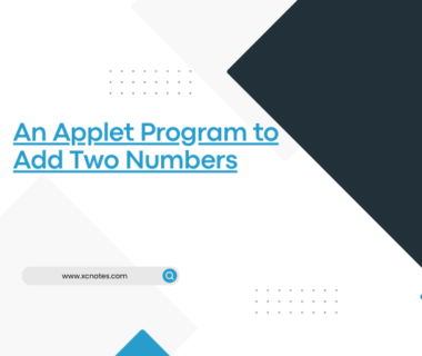 An Applet Program to Add Two Numbers