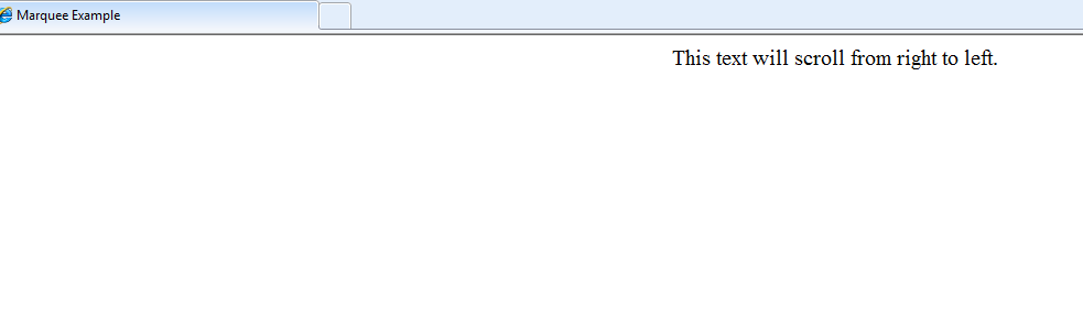 Marquee Tag in HTML